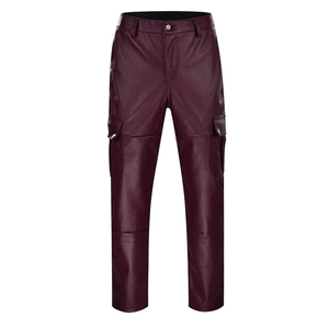 Pantalones de cuero genuino personalizados para hombre con personalización completa en piel de oveja y cuero PU, pantalones largos - Product Image 1