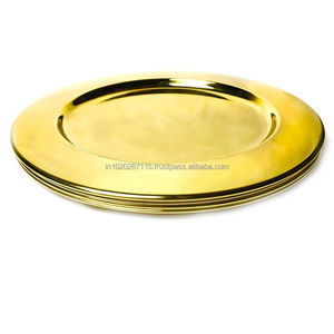 Placa de cargador de acero cepillado con brillo sutil, ideal para mesas minimalistas escandinavas con cubiertos modernos - Product Image 1