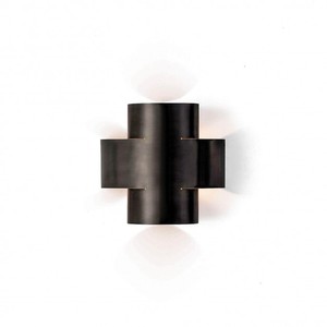 Minimalist Black Metal <b>Wall</b> Lamp Cylindrical Shade LED Warm White <b>Light</b> 3500K G9 Bulb Base <b>Wall</b>-Mounted for Living Room - Product Image 2