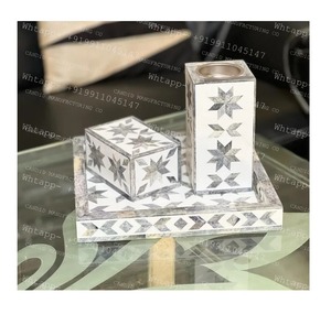 Juego de quemadores de incienso de hueso hechos a mano de lujo, soporte geométrico para incienso, Mubkhar ecológico religioso para Ramadán, Eid y bodas - Product Image 2