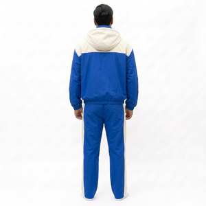 Chándal Deportivo para Hombre en Azul y Blanco con Bloques de Color, Cierre Completo, Corte Regular, Transpirable, de Poliéster, para Invierno, Estilo Urbano, Ligero - Product Image 2