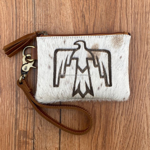 Haute vente 2024 peau de vache gravé au Laser Thunderbird gland pochette à glissière en cuir véritable femmes bracelet multifonctionnel portefeuille - Product Image 3