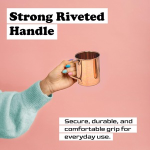 Mug Moscow Mule en cuivre pur, fait main, 100% cuivre pur, vaisselle artisanale, élégant récipient à cocktail, cadeau pour femmes et hommes - Product Image 5