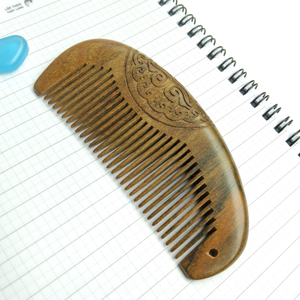 Peigne à cheveux en bois naturel de neem, peigne démêlant fait à la main, peigne à barbe, outil de coiffure écologique, peigne de massage du cuir chevelu - Product Image 5