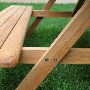 Conjunto de Mesa y Banco de Madera de Teca Sólida para Exteriores – Muebles de Comedor Resistentes para Jardín, Patio, Resort, Cafetería y Proyectos Comerciales - Product Image 6