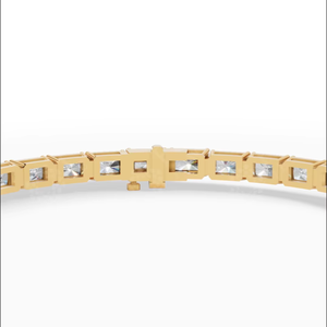 Pulsera de Diamantes Cultivados en Laboratorio con Corte Esmeralda |   Joyería de Lujo de Oro Sólido de 14K |   Elegante Regalo de Aniversario de Bodas para Mujer - Product Image 5