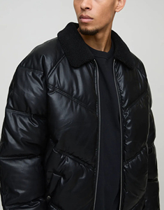 Custom <b>Canvas</b> Puffer <b>Jacket</b> Premium Quality Lightweight Insulated Winter <b>Jacket</b> Stand Front Warm Outdoor Casual Wear OEM - Product Image 2