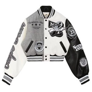 Custom Women's Baseball Varsity Leather Jacket Leather Sleeves OEM ODM Factory Sample Service Available Today - Product Image 4