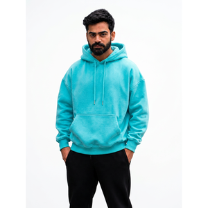 Sweat-shirt à capuche pour homme 100% coton molletonné, décontracté, avec cordon de serrage, poche et logo frontal, idéal pour l'hiver - Product Image 1