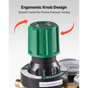 Regulador de Oxígeno con Entrada CGA 540, Manómetro de Gas para Soldadura de 0-4000 PSI, Salida 9/16-18 RH - Product Image 5