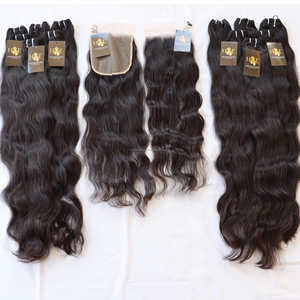 Mèches brésiliennes avec Lace Frontal, cheveux humains, lisses, Body Wave, avec Closure, 5x5, 6x6 - Product Image 2