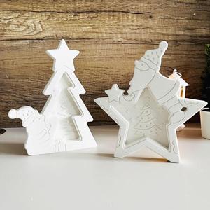 Christmas Santa Sled Star Christmas Christmas Gift Gypsum <b>Resin</b> <b>Silicone</b> Mold - Product Image 2