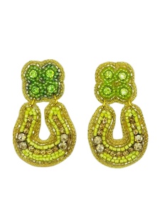 Pendiente de hierba Mardi negro bordado con cuentas de aspecto de diseño Premium con joyería elegante hecha a mano de moda de la India - Product Image 4