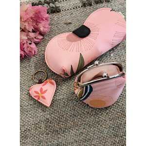The Quince Life Peppy Pink Meadows Accessory <b>Set</b> of 3 Coin Purse Eyewear Case & Keychain <b>Personal</b> <b>Gift</b> <b>Set</b> - Product Image 2