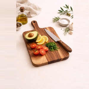 Premium Handcrafted Acacia <b>Wood</b> Cutting <b>Board</b> With Ergonomic Handle Durable <b>Solid</b> <b>Wood</b> Chopping <b>Board</b> For Kitchen & Charcuterie - Product Image 5