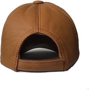 High Durability Genuine Cowhide Leather Baseball <b>Cap</b> Curved Brim Strapback <b>Cap</b> Custom Headwear Factory - Product Image 6