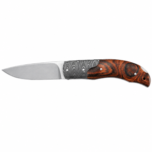 Cuchillos de Caza Hechos a Mano con Hoja Fija, Patrón Decorativo, Empuñadura de Madera y Hoja de Acero Satinado para Camping y Uso al Aire Libre - Product Image 1