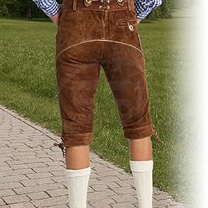 Rustic Style For Traditional And Modern Outfit Pairing High Quality Men Lederhosen Shorts With Soft Texture - Product Image 5