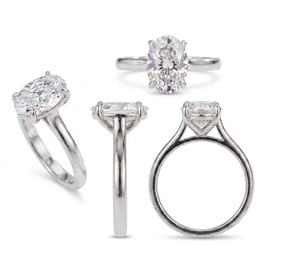 Bague de fiançailles et de mariage en or 3 carats avec diamant de laboratoire taille marquise classique VVS2, certifiée IGI, 2,5 mm - Product Image 3