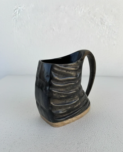 Buffalo Horn Beer <b>Mug</b> Handmade Natural Horn Classic <b>Large</b> Capacity Eco-Friendly with Handle Bar Drinkware - Product Image 1