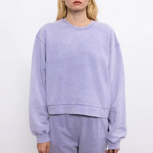 Sudadera Cuello Redondo para Mujer MKB ENTERPRISES, Alta Calidad, Precio Económico, Felpa Sólida de Algodón, Lavado Ácido, 280g, Logotipo Personalizado en la Parte Delantera - Product Image 1