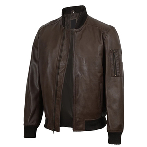 Men’s Black Leather <b>Jacket</b> – Classic Casual Streetwear with Zipper Closure and Comfortable Fit Quick Dry Breathable <b>Long</b> Sleeves - Product Image 1