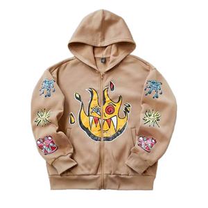 Sweat-shirts à capuche coupe-vent 100 % polyester personnalisables pour hommes, écologiques, style décontracté streetwear, motif uni, vente en gros - Product Image 1