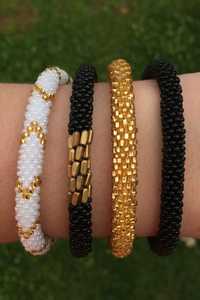 Conjunto de pulseras de cuerda de ganchillo con cuentas de semillas, joyería tubular hecha a mano con cuentas de vidrio para mujer, accesorio para fiestas de verano en la playa - Product Image 3