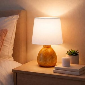 Handcrafted Wooden <b>Table</b> Lamp <b>Rustic</b> <b>Bedside</b> Desk Light Farmhouse Home Decor - Product Image 3