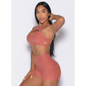 Sujetador deportivo de alta calidad Georgia Peach Powerhouse, de doble capa, con escote pronunciado y de alto impacto para mujeres, para fitness y deportes. - Product Image 2