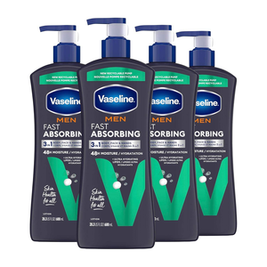 Soin hydratant 3-en-1 Vaseline Men à absorption rapide, lot de 4 (20,3 oz) – Peau sèche hydratée en seulement 15 secondes pour les mains et le corps - Product Image 6