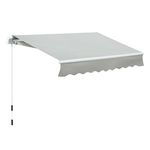 Tenda da Sole Retrattile in Alluminio con Bracci Pieghevoli 8x7 Grigia per Terrazza e Finestra - Product Image 1