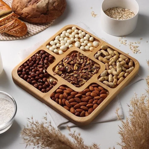 Plateau à fruits secs en bois, plusieurs designs et tailles, plateau de petit-déjeuner, forme ronde, multifonctionnel, logo personnalisé et meilleur prix - Product Image 4