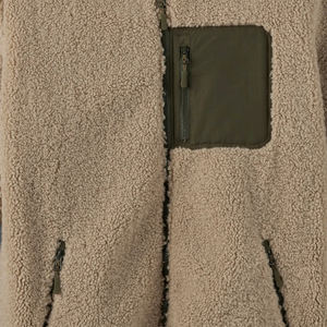 Veste en polaire sherpa pour homme de haute qualité, couleur unie, col montant, légère, antibactérienne, respirante, fermeture éclair sur le devant - Product Image 5