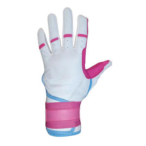 Guantes de Bateo de Béisbol para Adultos, de Cuero Rosa y Blanco, Transpirables, con Palma Texturizada para un Agarre Mejorado, Correa de Muñeca Ajustable, Tallas XL y XXL, Personalizables OEM - Product Image 2