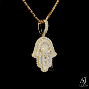 AARVA JEWELS Pendentif Breloque en Argent Sterling 925 en forme de Cloche avec Moissanite, Plaqué Or Jaune, Taille Brillant, Sertissage à Griffes, Style Hip Hop - Product Image 4