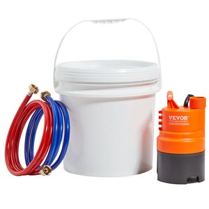 Kit di Lavaggio Rapido per Scaldabagno Istantaneo Senza Serbatoio, Pompa Efficiente, Secchio da 3,7 Galloni, 2 Tubi, Chiave, Adattatore, Installazione Semplice - Product Image 1
