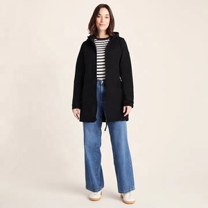 Chaqueta Softshell Larga Negra para Mujer, con Capucha, Cierre de Cremallera, Resistente al Viento e Impermeable, Corte Regular para Uso en Exteriores - Product Image 3