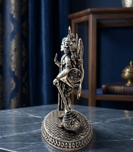 Jaipur Metals - Ídolo de Hanuman Panchmukhi Chapado en Plata Oxidada 999 |   Estatua 100% de Latón |   6.5 x 4 x 7.5 cm |   87 g |   Regalo para Pooja - Product Image 3