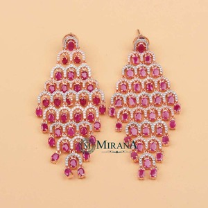 Fashion Chandelier Earrings by Cherie Colored Designer - Product Image 2