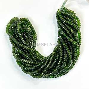 Cuentas facetadas de diopsido cromado natural de 4-6 mm, cuentas de diopsido cromado al por mayor, cuentas facetadas de piedras preciosas para joyería. - Product Image 2
