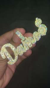 Custom Alphabet Letters <b>Name</b> Pendant Real 10K Gold 925 Silver Iced Out Lab Grown Nameplate Multi Layered Micro Prong <b>Frame</b> Order - Product Image 2
