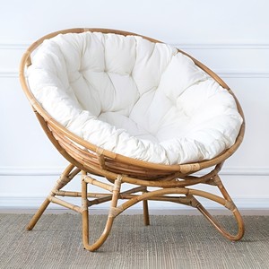 Natural <b>cane</b> rattan saucer <b>chair</b> comfortable papasan leisure swivel <b>chairs</b> for living rooms - Product Image 2