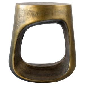 Tabouret Classique en Aluminium de Haute Qualité, Mobilier de Qualité Supérieure, Tabouret Métallique avec Assise Dorée, Ottoman en Laiton - Product Image 3