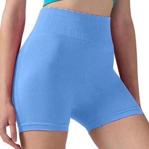 Shorts de cycliste taille haute pour femme, écologiques, légers, respirants, en Spandex/Polyester, pour le fitness, la course, le yoga et l'entraînement - Product Image 1