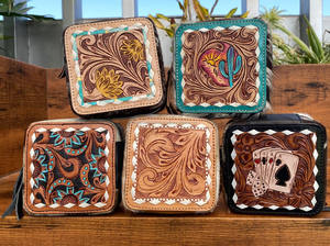 New Cowhide Mini Jewelry Display <b>Box</b> Organizer Portable Luxury Jewelry Storage <b>Box</b> Tooled Leather <b>Travel</b> Jewelry Case Wholesale - Product Image 2