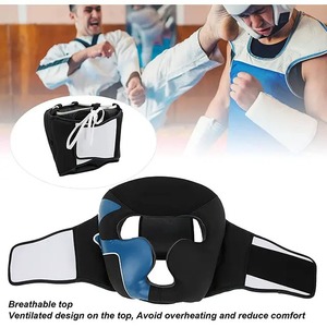 Protège-tête de boxe réglable avec sangles en dentelle, casque de protection MMA en cuir pour le kick-boxing et les arts martiaux - Product Image 5