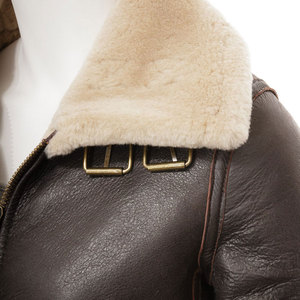 Custom Wholesale Women's Genuine Leather Bomber Jacket With <b>Fur</b> <b>Trim</b> Windproof Winter Coat Full Sleeve Regular Length - Product Image 4