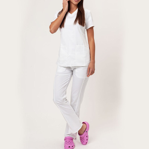 Uniformes de Enfermera de Verano para Mujer, Elegantes y Ecológicos, de Algodón, Uniformes Médicos, Blusas y Pantalones para Clínicas y Hospitales, Personalizados - Product Image 5