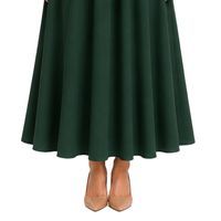 Ensemble chemisier brodé et jupe longue vert olive et vert pin pour femme, manches longues, boutonnage, taille haute, tenue modeste deux pièces OEM
